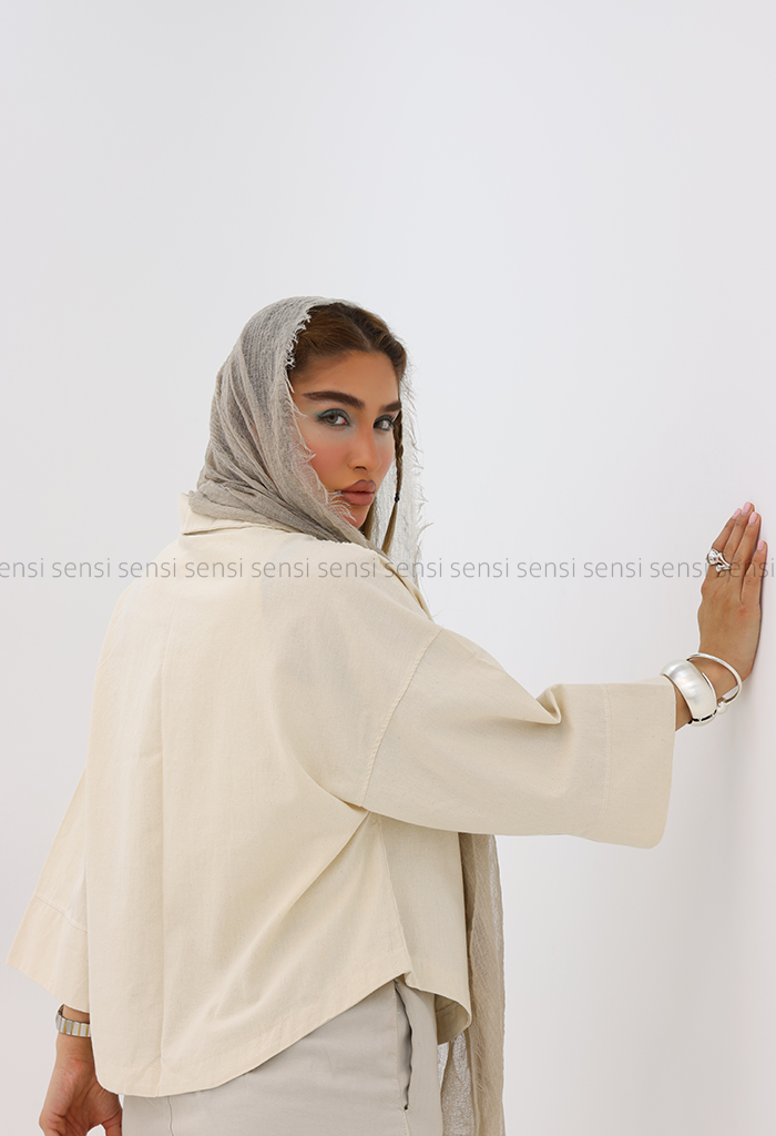 شومیز کراپ لینن یقه هفت کد1005629